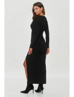 Večerné šaty M854 čierne - Makadamia