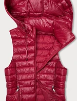 Prešívaná vesta s kapucňou červená (16M9138-270)