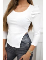 Blúzka s buffovými rukávmi biela