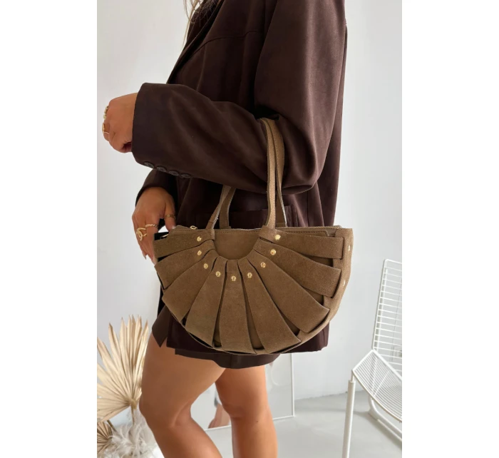 Kabelka z přírodního semiše béžová Tialine