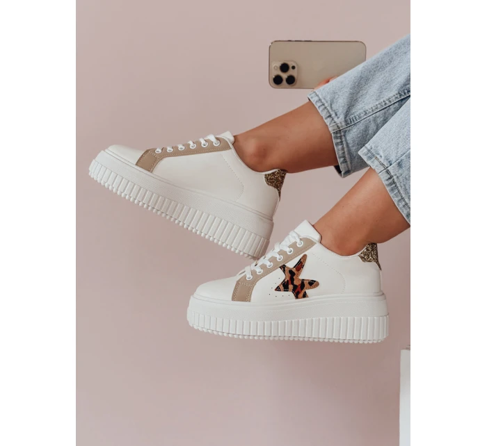 Dámské tenisky na platformě beige Dstreet model 21987653 - FashionStreet