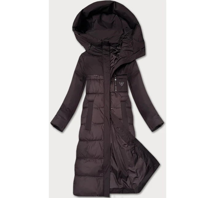 Zimná bunda Libland zo zmiešaných materiálov, hnedá (7820)