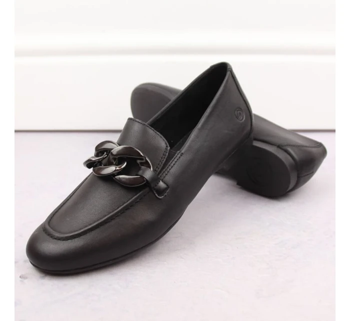 Remonte W RKR645 čierna kožená pohodlná poltopánka na retiazke Remonte W RKR645 čierna kožená pohodlná poltopánka na retiazke