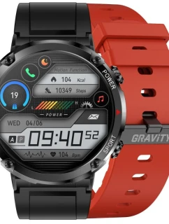 Chytré hodinky model 21805491 + červený silikonový řemínek - Gravity