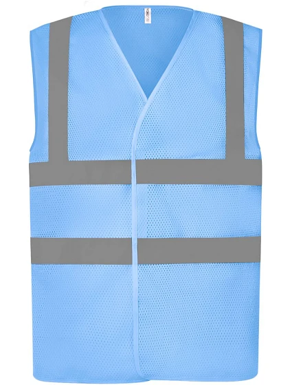 Yoko HVW 120 Hi-Vis sieťovaná bezpečnostná vesta 79.W120 nebesky modrá Yoko HVW 120 Hi-Vis sieťovaná bezpečnostná vesta 79.W120 nebesky modrá