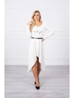 Šaty s ozdobným páskem a nápisem ecru Šaty s ozdobným páskem a nápisem ecru