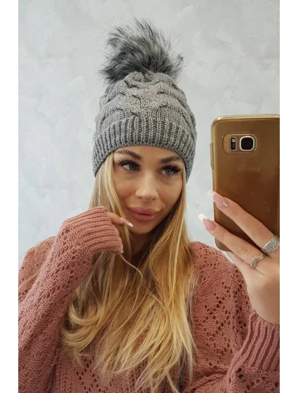 Fleecová čiapka Ela K242 tmavo šedá