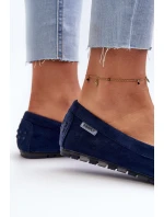 Mokasyny Damskie Z Eko Zamszu Granatowe Amrutia