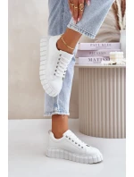 Ocieplane Sneakersy Damskie Big Star MM274616 Białe Ocieplane Sneakersy Damskie Big Star MM274616 Białe