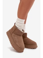 Śniegowce Damskie Na Platformie Ocieplane Futerkiem Khaki Vesirae Śniegowce Damskie Na Platformie Ocieplane Futerkiem Khaki Vesirae