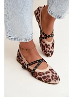 Sieťované balerínky s remienkami, leopardí vzor, Orley Sieťované balerínky s remienkami, leopardí vzor, Orley