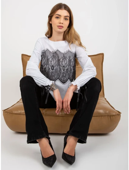 Blúzka LK BZ 506877 3.36P biela a čierna Blúzka LK BZ 506877 3.36P biela a čierna