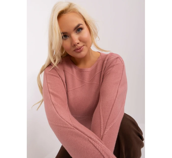 Sweter PM SW PM model 18949057 ciemny różowy - FPrice Sweter PM SW PM model 18949057 ciemny różowy - FPrice