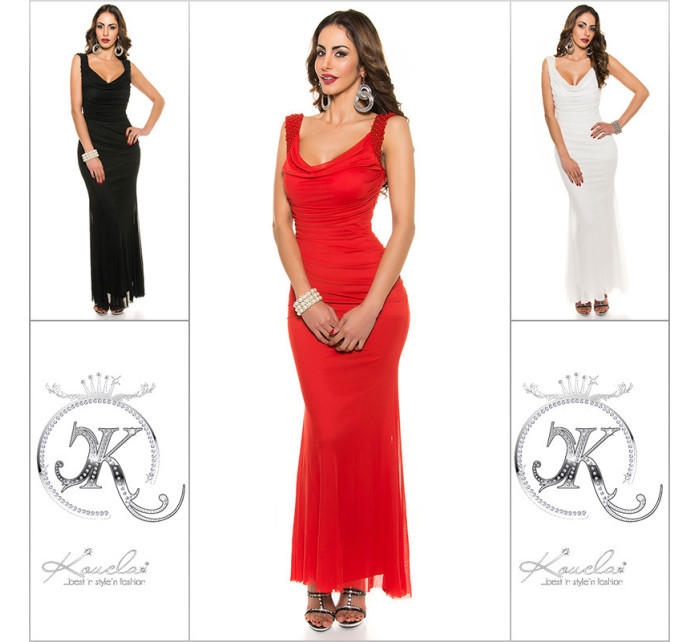 Red-Carpet-Look!Sexy KouCla gala gown with pearls