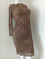 Dámske čipkované šaty 91141 hnedé - Koucla