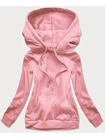Dámská tepláková mikina v pudrově růžové barvě model 20612945 - J.STYLE Dámská tepláková mikina v pudrově růžové barvě model 20612945 - J.STYLE