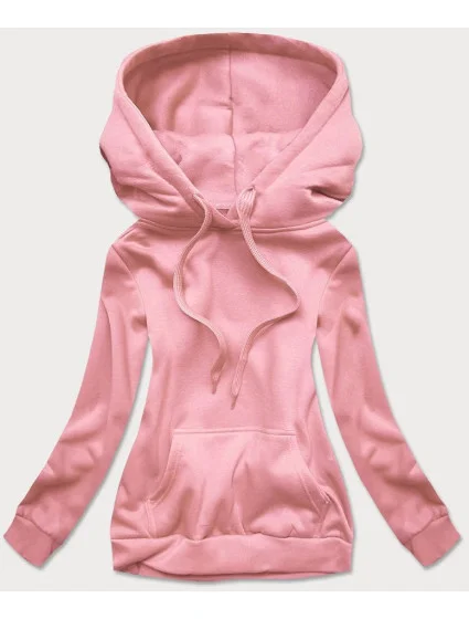 Dámská tepláková mikina v pudrově růžové barvě model 20612945 - J.STYLE Dámská tepláková mikina v pudrově růžové barvě model 20612945 - J.STYLE