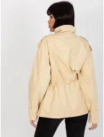 Prechodná bunda s vysokým golierom béžová (MC142)