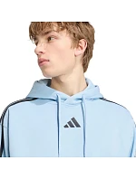 Bluza męska adidas Essentials 3-Stripes Fleece Hoodie błękitna KY4170 pánské Bluza męska adidas Essentials 3-Stripes Fleece Hoodie błękitna KY4170 pánské
