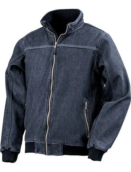 Result R 406X Džínsová 3-vrstvová softshellová bunda typu blouson 30.406X v odtieni washed blue Result R 406X Džínsová 3-vrstvová softshellová bunda typu blouson 30.406X v odtieni washed blue