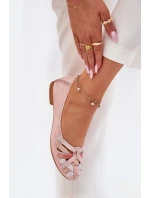 Damskie Skórzane Baleriny Maciejka 01358-51 Różowe