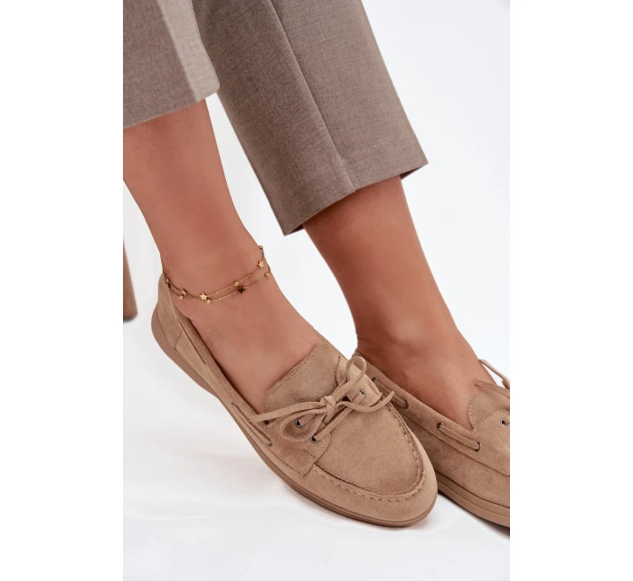 Polobotky Mokasíny Dámské Ploché Béžové model 21709705 - Boto Polobotky Mokasíny Dámské Ploché Béžové model 21709705 - Boto