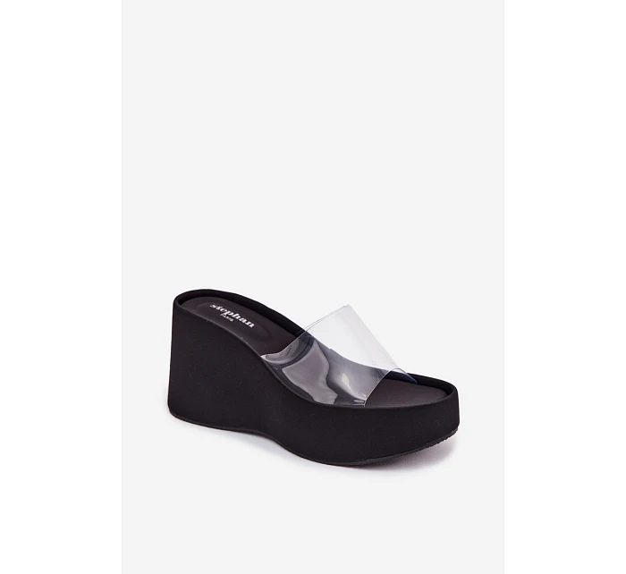 Dámské sandály na platformě s páskem Černé model 22107268 - Boto