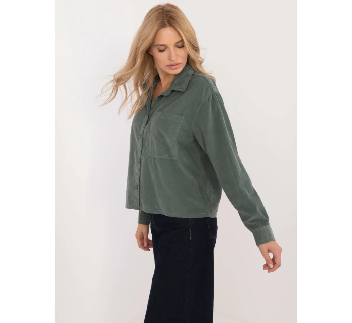 Košeľa D70046M11184A1 tmavozelená