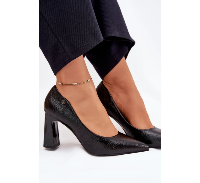 Dámske lodičky na širokom podpätku Vinceza - čierne Dámske lodičky na širokom podpätku Vinceza - čierne