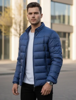 FashionStreet pánska tmavomodrá prešívaná bunda TX4446