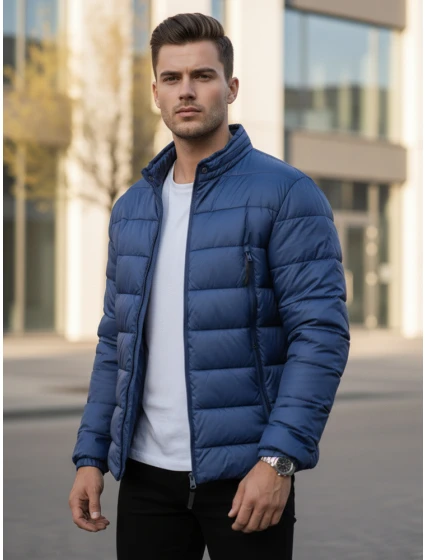 Pánská tmavě modrá prošívaná bunda Dstreet model 21969899 - FashionStreet