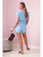 Krátký overal model 19780127 v pase modrý - K-Fashion