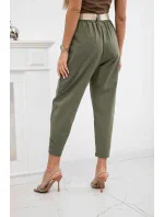 Kalhoty Summer Punto se zapínáním na nohavice khaki Kalhoty Summer Punto se zapínáním na nohavice khaki