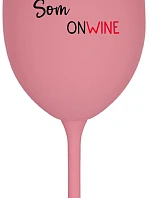 Nie som ONLINE, som ONWINE - ružový pohár na víno 350 ml