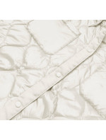 Dámska prešívaná oversize bunda v ecru farbe s kapucňou (AG5-010)