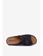 Dámske kožené ponožky na suchý zips Inblu OE0001GU dark blue