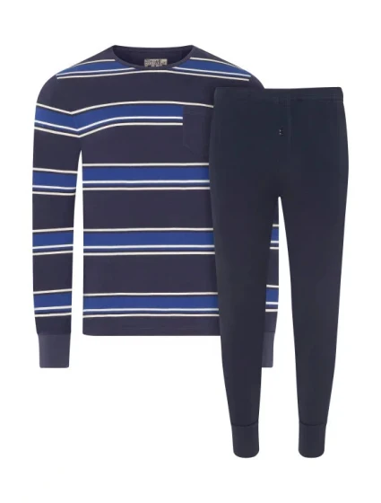 Pánske pyžamo 500008 460 tm. modré s prúžkom - Jockey