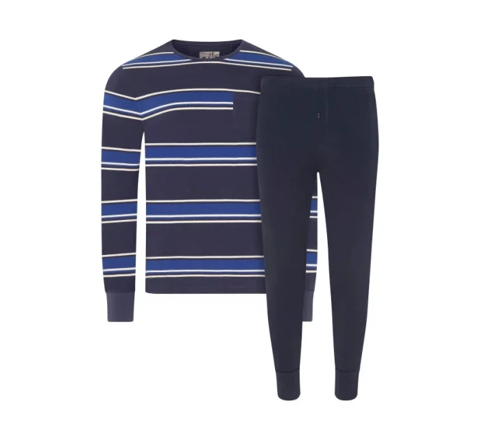 Pánske pyžamo 500008 460 tm. modré s prúžkom - Jockey