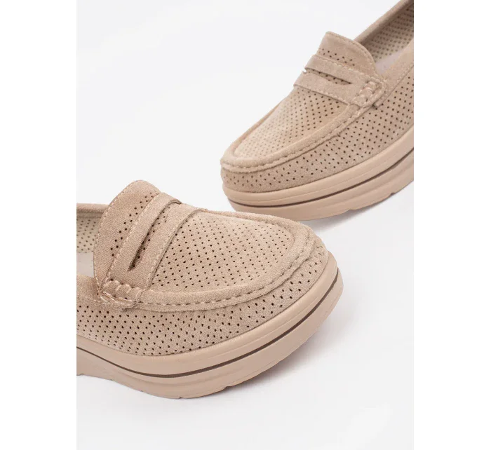 Krásne dámske hnedé mokasíny na platforme Krásne dámske hnedé mokasíny na platforme