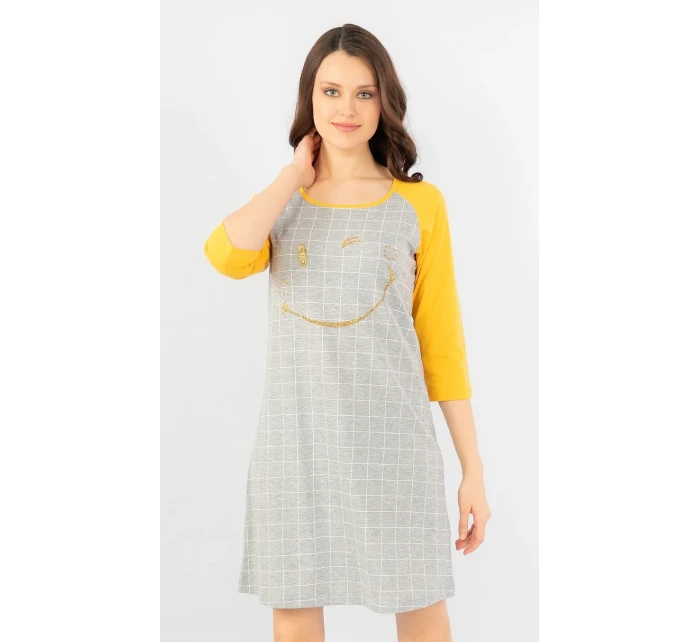 Dámská noční košile s tříčtvrtečním rukávem model 15781376 - Vienetta Dámská noční košile s tříčtvrtečním rukávem model 15781376 - Vienetta