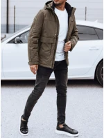 Pánská zimní bunda s odepínací kapucí světle hnědá Dstreet model 21980771 - FashionStreet