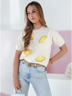 Dámský oversize svetr s  ecru Dstreet model 21988922 - FashionStreet