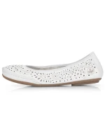 Kožená pohodlná polobotka W model 22033618 bílá - Rieker