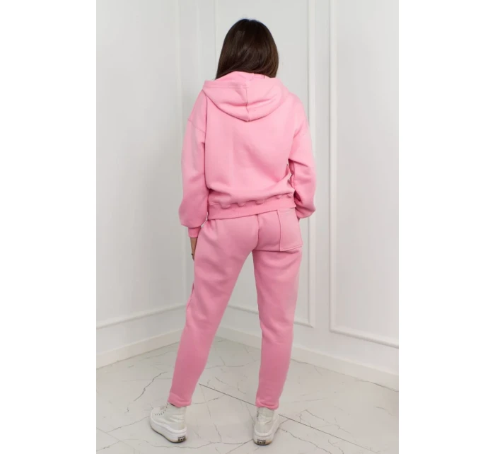 Zateplená mikina + nohavice svetloružová