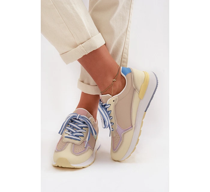 Dámské tenisky z eko kůže Žluté Kelira