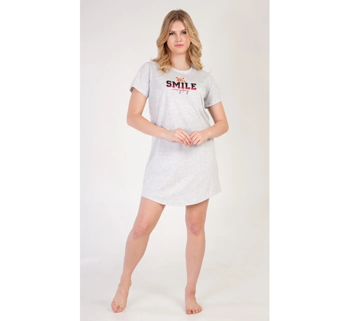 Dámská noční košile s krátkým rukávem Méďa Smile Dámská noční košile s krátkým rukávem Méďa Smile
