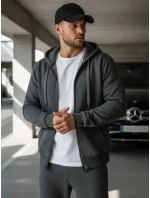 Pánska mikina na zips antracitová BX2196