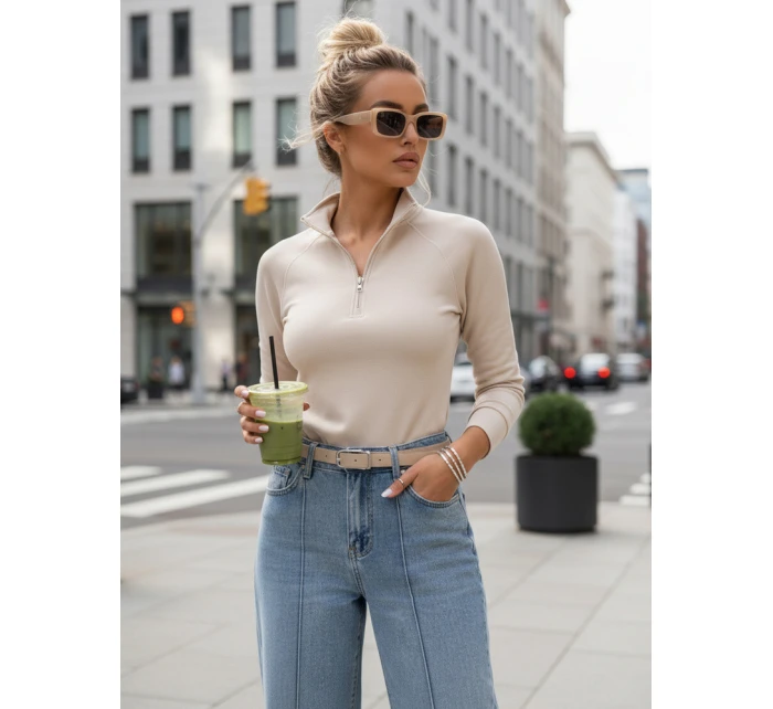 Dámská mikina se stojáčkem béžová Dstreet model 21996350 - FashionStreet