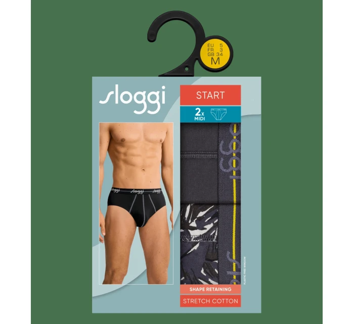 sloggi muži Start Midi C2P box - GRAY - SLOGGI GRAY - SLOGGI