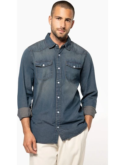 K Denim košile s dlouhým rukávem 20.K blue model 22509903 - Kariban K Denim košile s dlouhým rukávem 20.K blue model 22509903 - Kariban